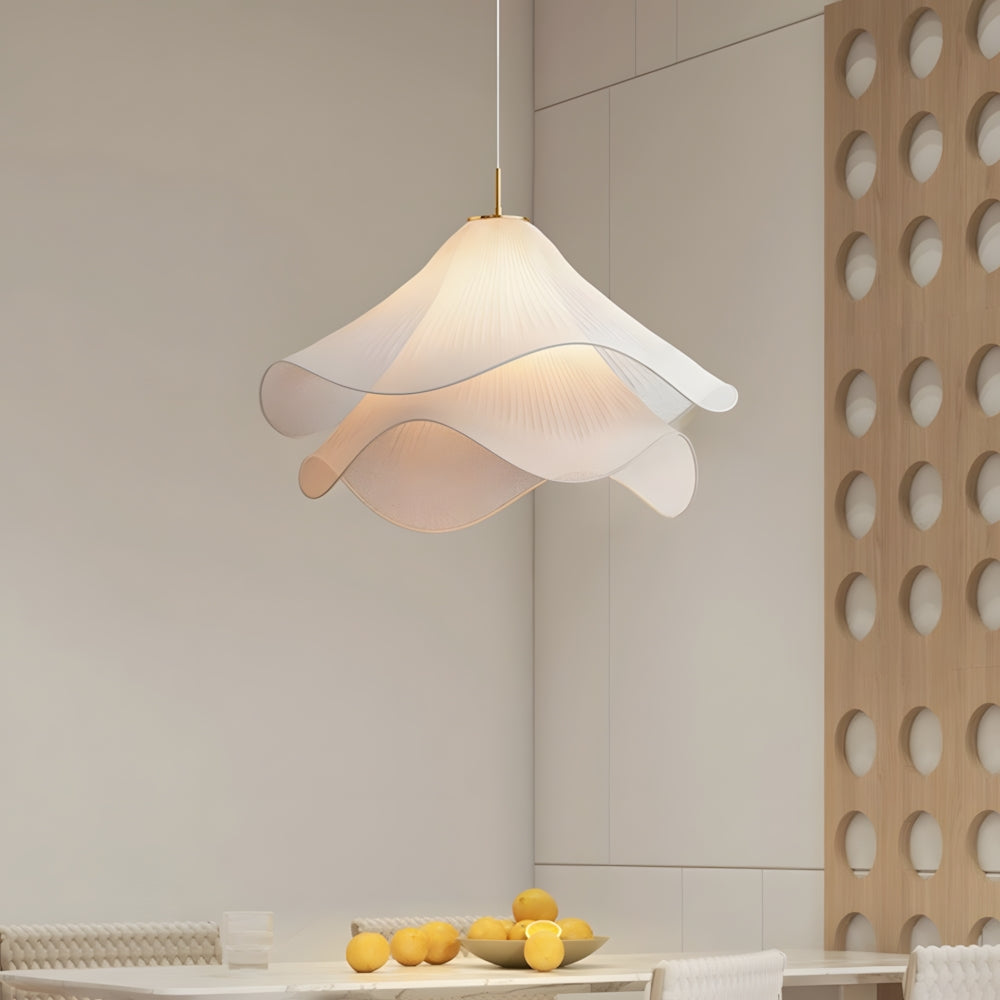 Flower Ceiling Light, Fabric & Metal Petal Light Fixture, E27 Soft Warm Glow for Living Room, Dining Room & Bedroom Decor | Lonoma