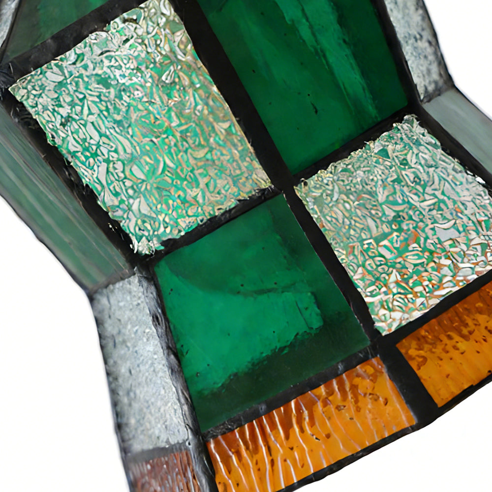Art Deco Stained Glass Wall Sconce with Copper Finish – Vintage Style Accent Lighting for Hallway, Study Room, Living Room – E27 Socket | Lonoma