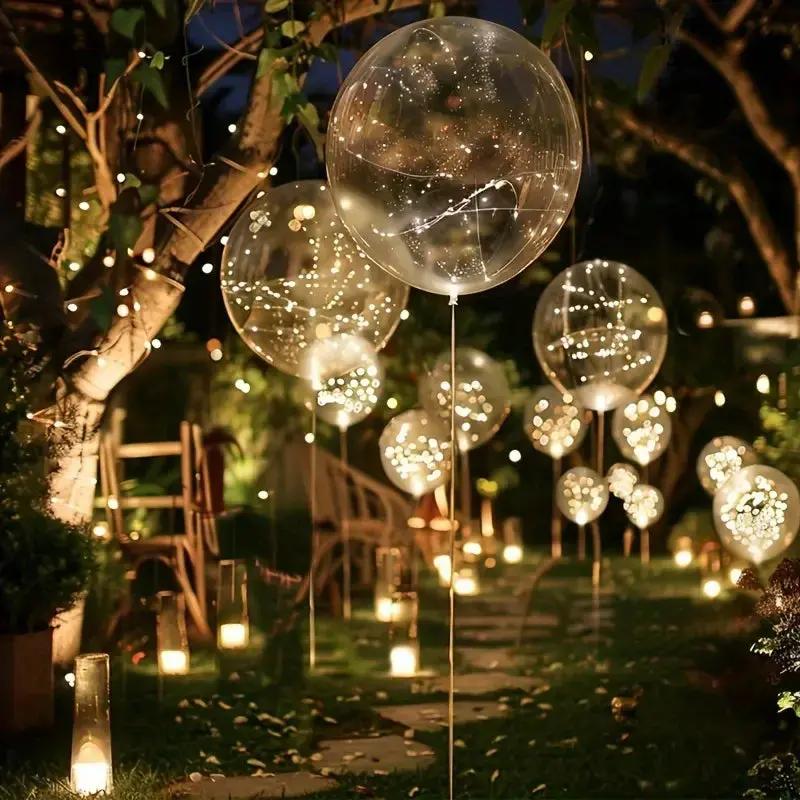 Light-Up Clear Balloons 18 Inch with Battery LED String Warm White Glow for Parties Weddings Birthdays Indoor Outdoor Decorations | Lonoma