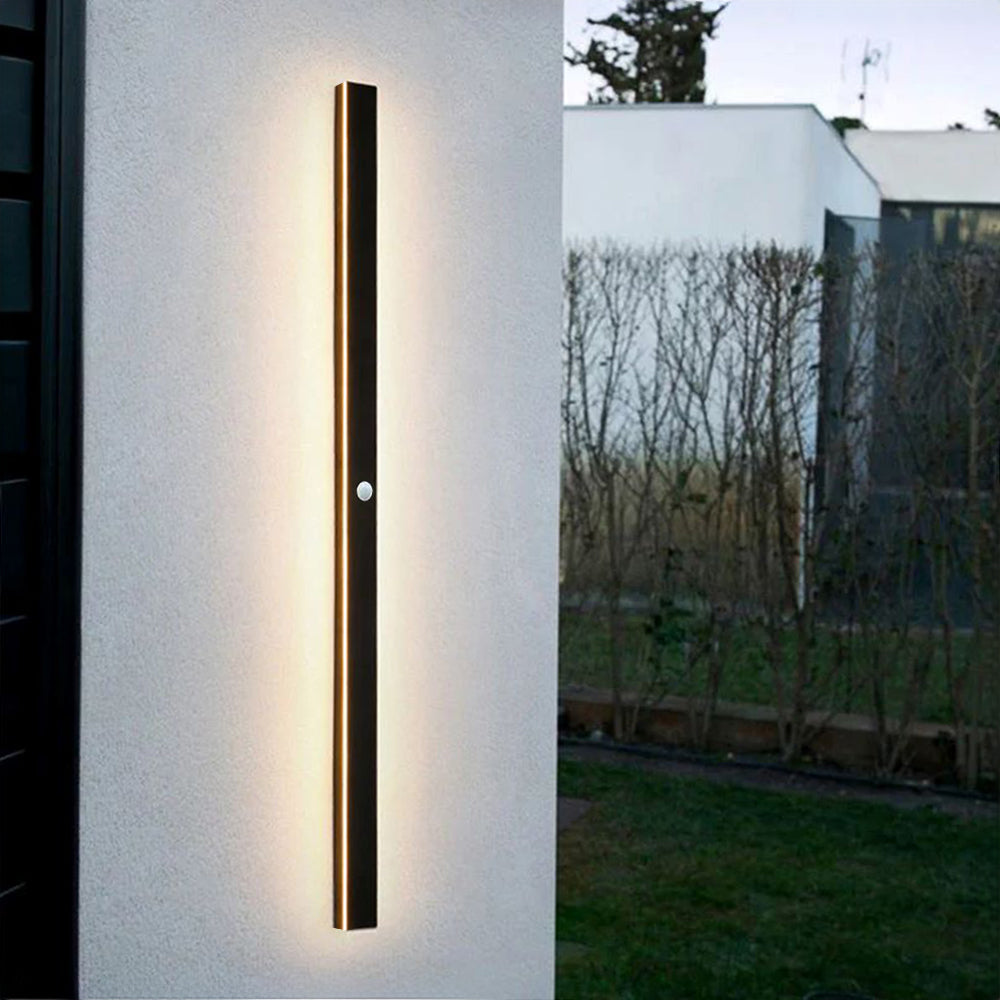 LED Linear Outdoor Wall Light Fixture Black Metal IP65 Weather-Resistant for Patio Garden Pathway Entry Modern Exterior Sconce | Lonoma