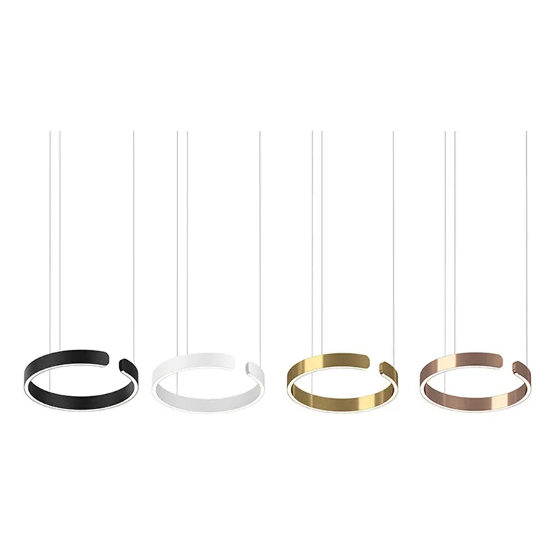Modern LED Ring Pendant Light — Dimmable Circle Hanging Ceiling Fixture for Dining Room Kitchen Island Bedroom Living Room Contemporary | Lonoma