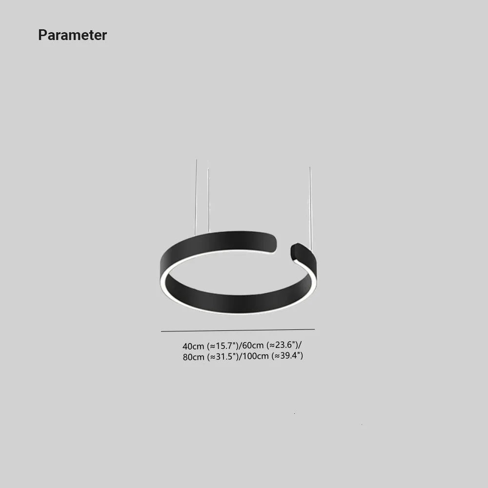 Modern LED Ring Pendant Light — Dimmable Circle Hanging Ceiling Fixture for Dining Room Kitchen Island Bedroom Living Room Contemporary | Lonoma