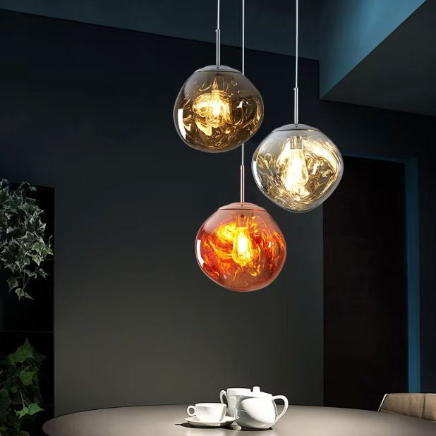 Mirror Finish Globe Pendant Light, Glass or PVC Sphere Adjustable Hanging Lamp for Dining Room, Living Room, Kitchen Island & Entryway | Lonoma