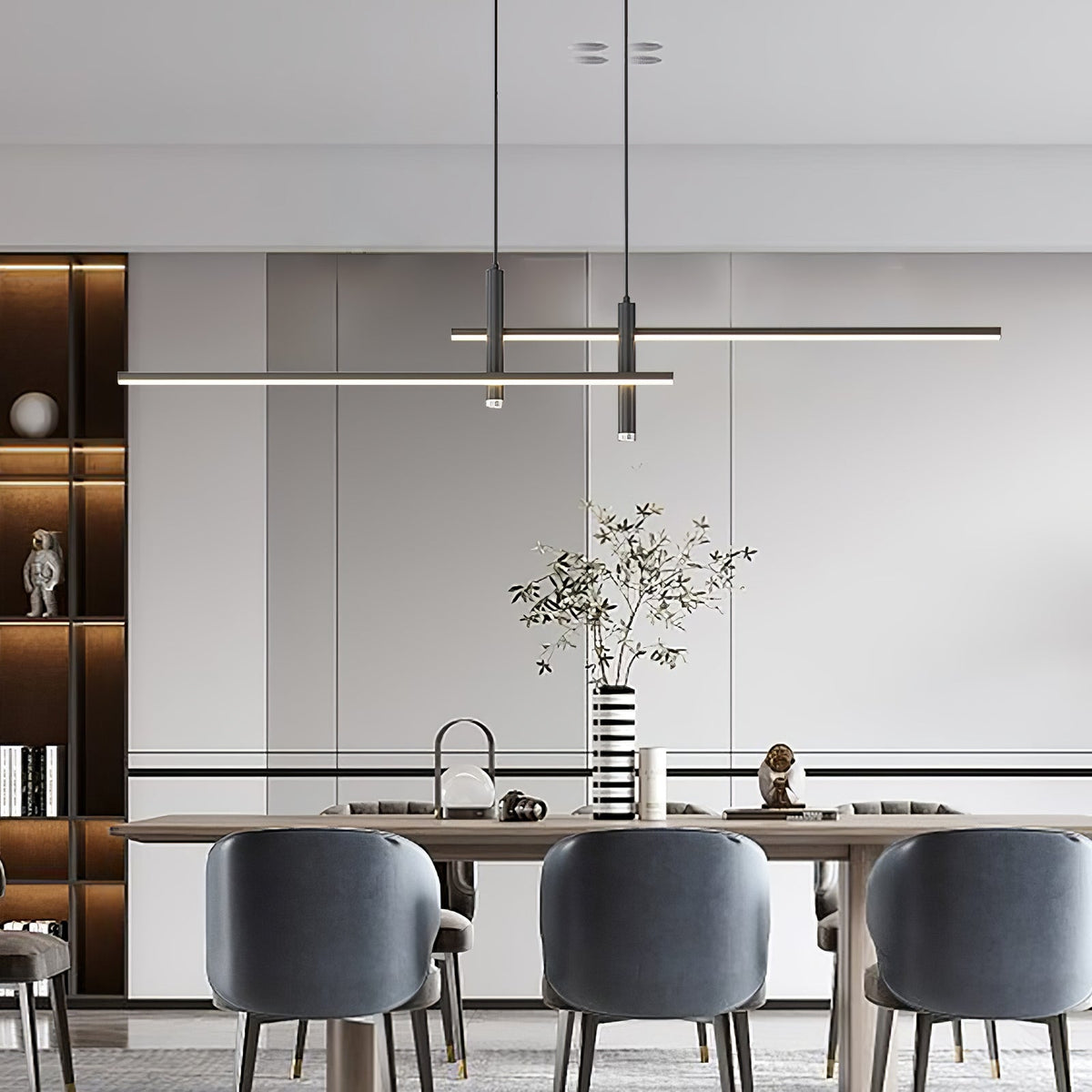 Contemporary Metal Spotlight Chandelier for Dining Tables – Adjustable Linear Design in Sleek Finishes for Kitchen Islands and Living Spaces | Lonoma