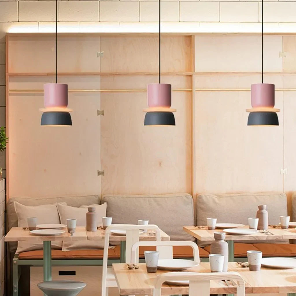Layered Pendant Light with Color Accents, Scandinavian Design, Modern Hanging Fixture for Dining Room Kitchen Bedroom | Lonoma