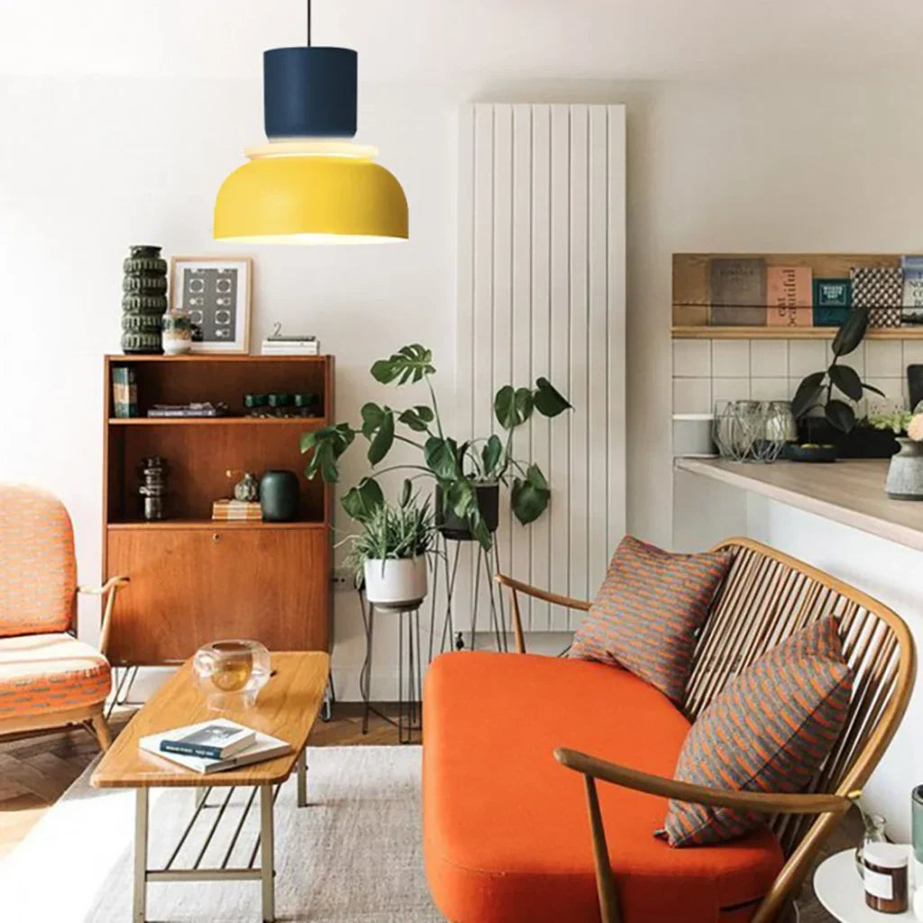 Layered Pendant Light with Color Accents, Scandinavian Design, Modern Hanging Fixture for Dining Room Kitchen Bedroom | Lonoma