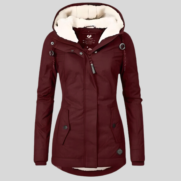 Women's Hooded Puffer Coat with Faux Fur Lining – Insulated Long Winter Jacket for Cold Weather | Lonoma