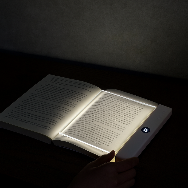 Ultra-Thin Rechargeable LED Book Light with Timer, 3 Light Modes, Shadow-Free Bookmark Reading Lamp for Bed, Travel & Night Reading | Lonoma
