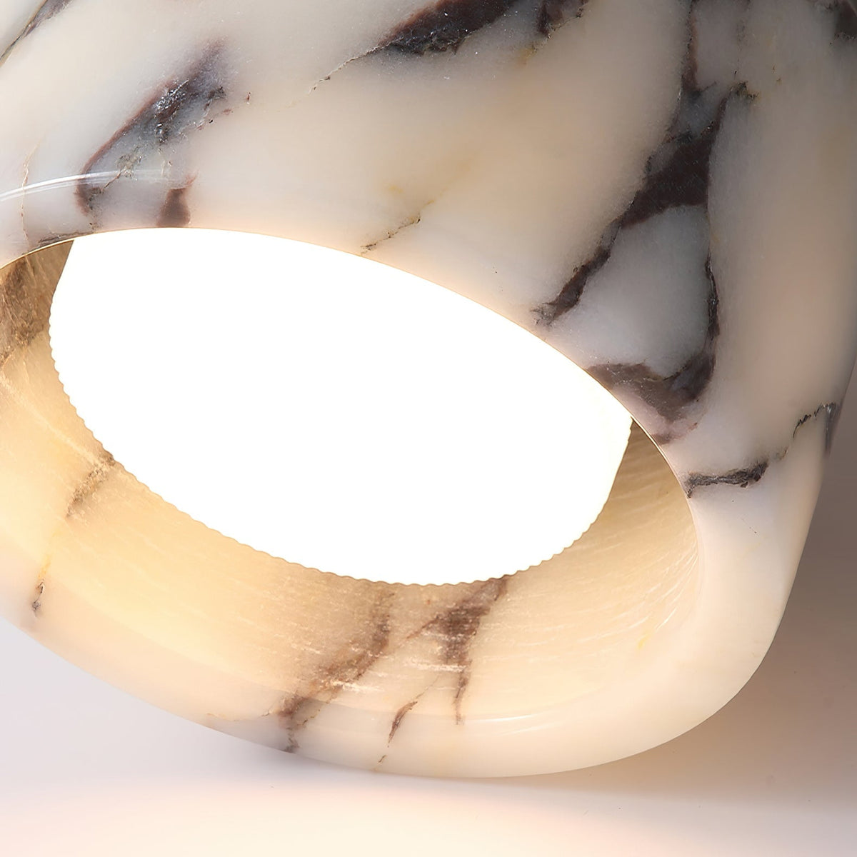 Round Marble Flush Mount Ceiling Light with Glass Shade 4.7 in – Modern Semi-Flush Fixture for Bedroom Hallway Entryway Kitchen Dining Room | Lonoma