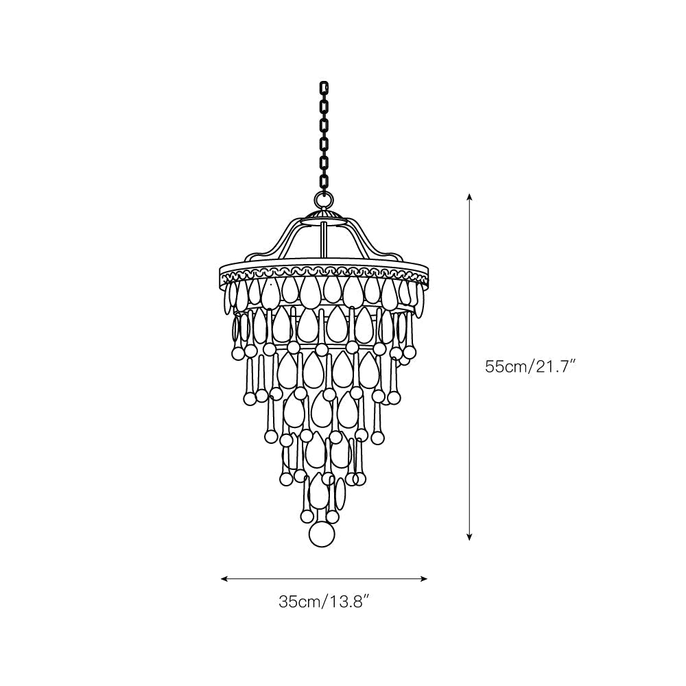 Crystal Drop Chandelier Antique Bronze Finish Multi Light Pendant Dining Room Living Room Foyer Statement Lighting Adjustable Chain | Lonoma