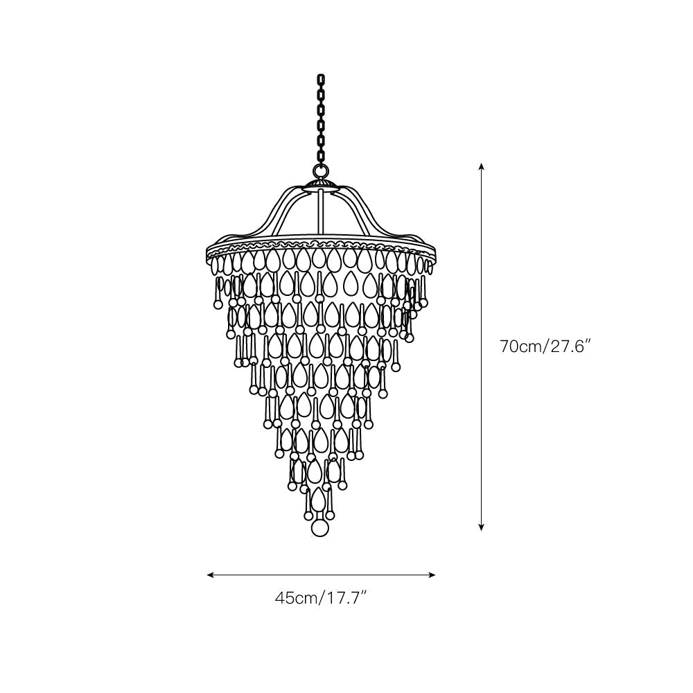 Crystal Drop Chandelier Antique Bronze Finish Multi Light Pendant Dining Room Living Room Foyer Statement Lighting Adjustable Chain | Lonoma