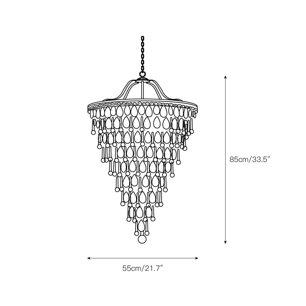 Crystal Drop Chandelier Antique Bronze Finish Multi Light Pendant Dining Room Living Room Foyer Statement Lighting Adjustable Chain | Lonoma