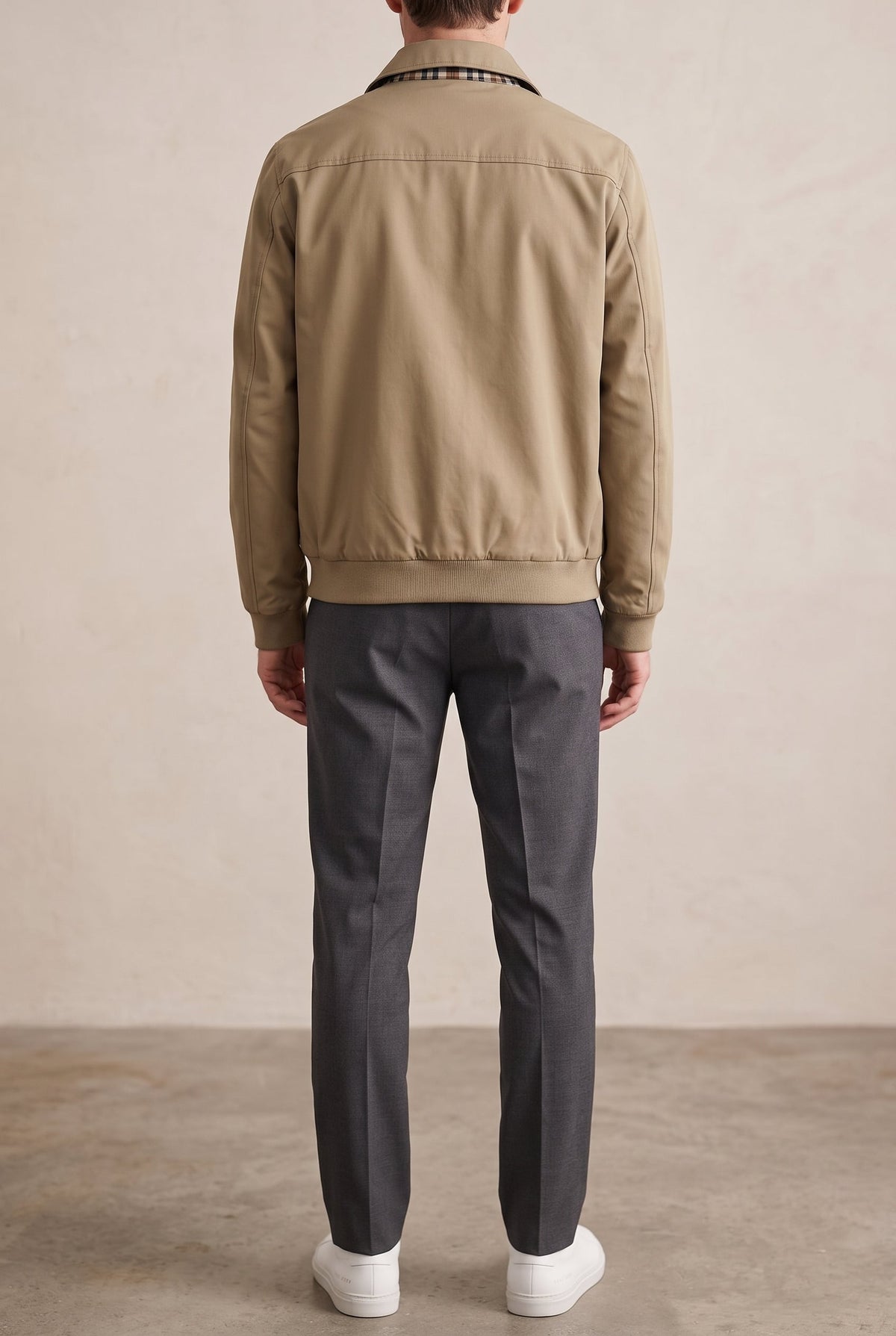 Men's Cotton Zip Jacket with Classic Collar & Side Pockets for Everyday Casual Wear | Lonoma