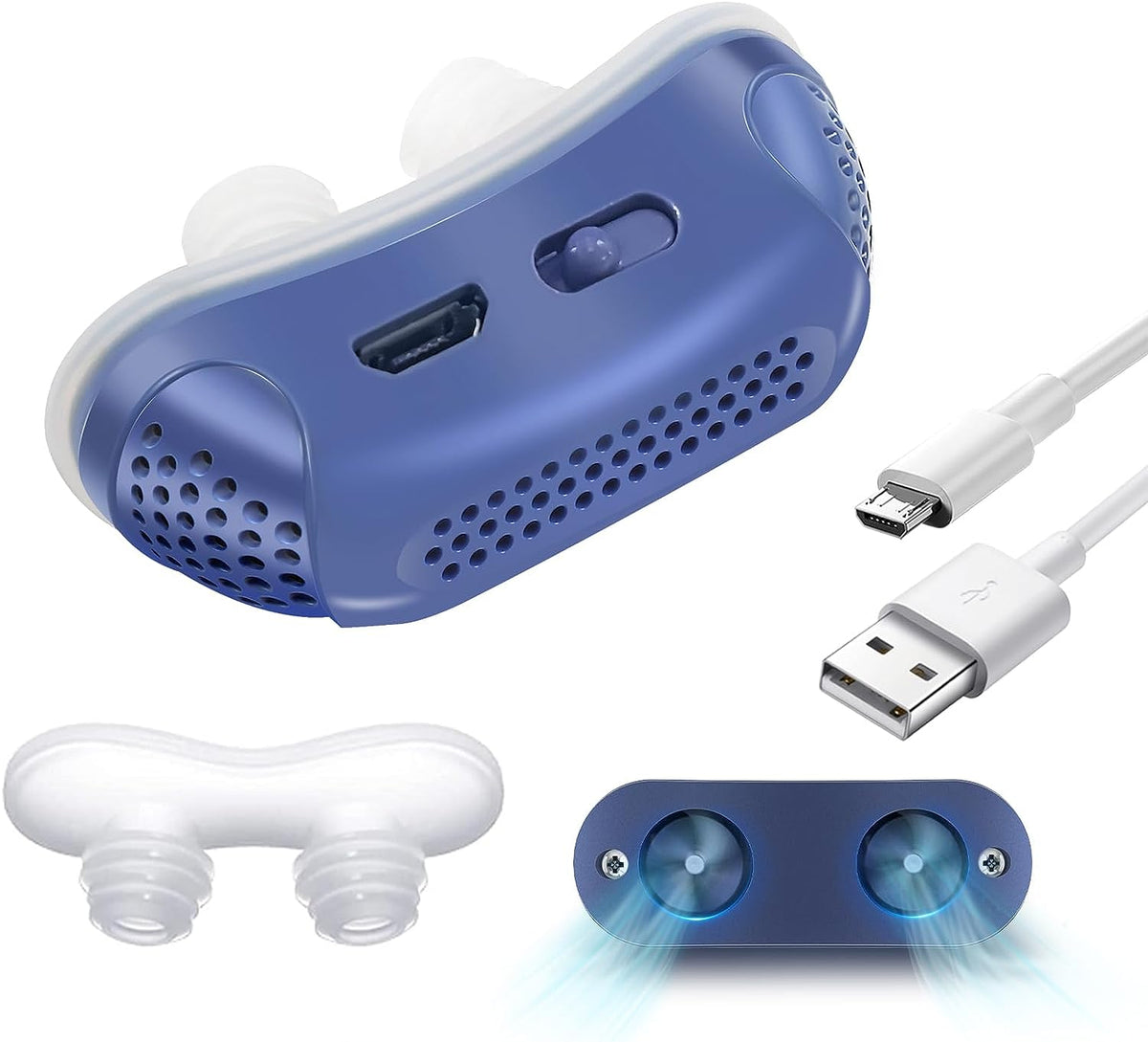 Sleep Apnea Relief Device Rechargeable Anti-Snoring Nasal Aid for Better Breathing Nighttime Wellness Tool Compact Design for Home and Travel | Lonoma