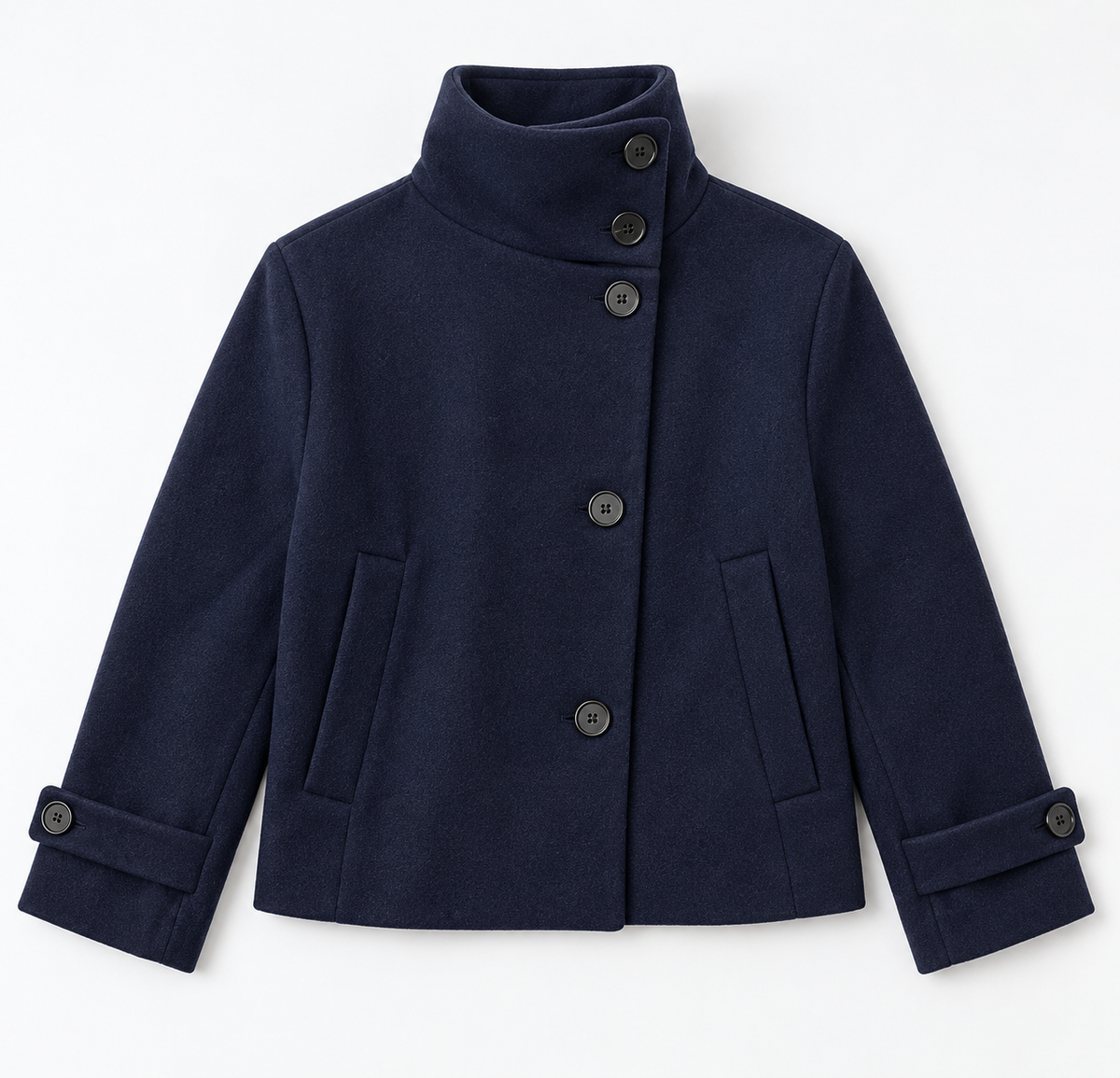 Women's Wool Blend Overcoat with Notched Lapels and Dolman Sleeves for Fall and Winter | Lonoma