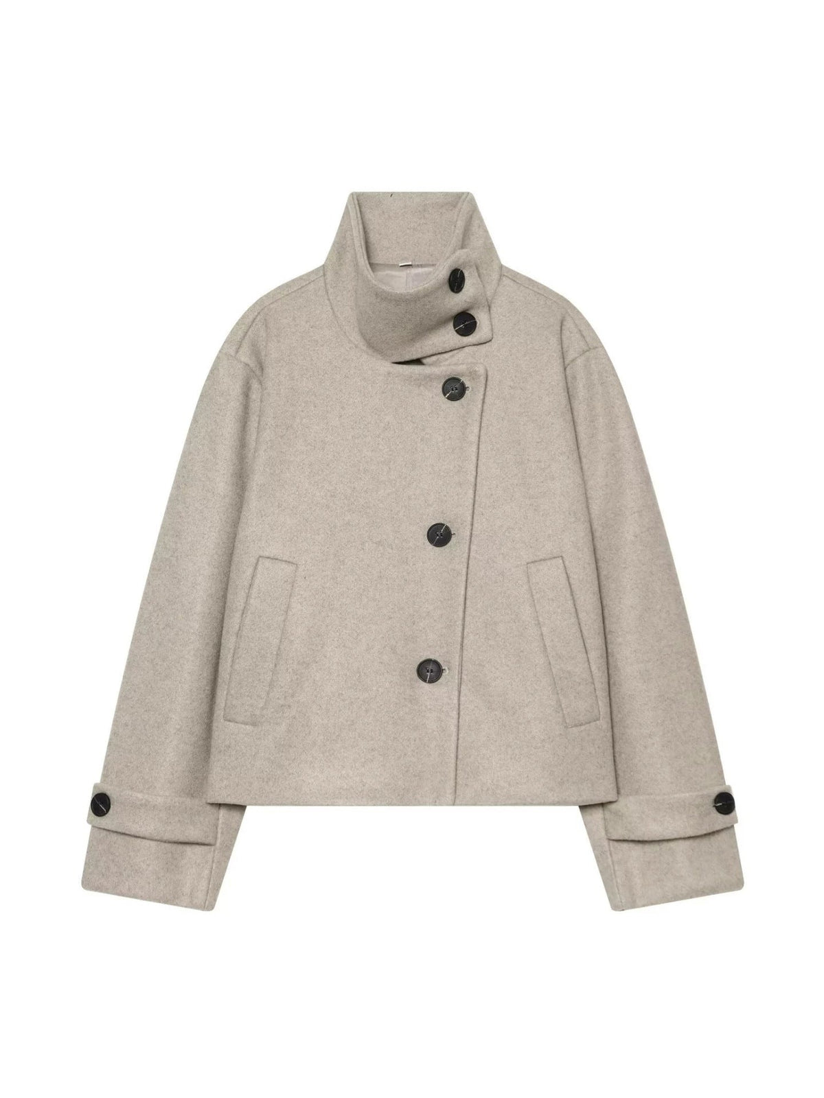 Women's Wool Blend Overcoat with Notched Lapels and Dolman Sleeves for Fall and Winter | Lonoma