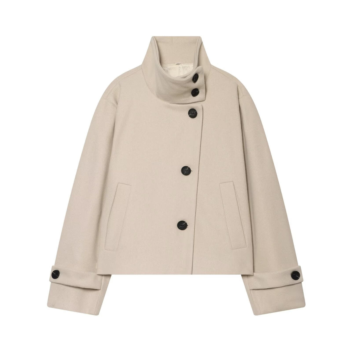 Women's Wool Blend Overcoat with Notched Lapels and Dolman Sleeves for Fall and Winter | Lonoma