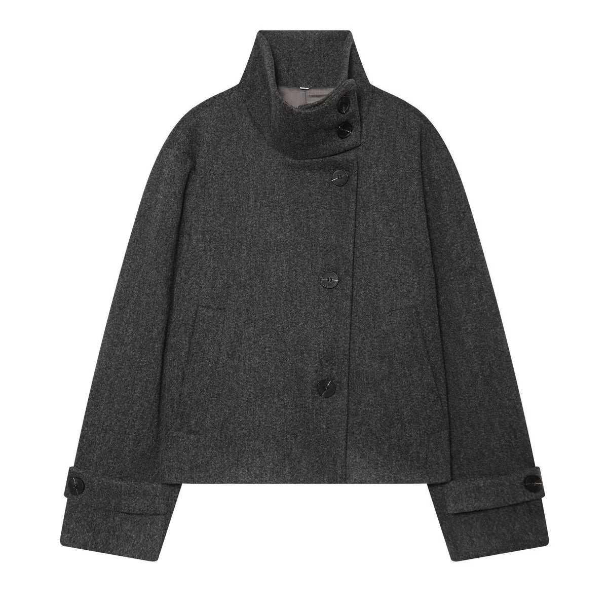 Women's Wool Blend Overcoat with Notched Lapels and Dolman Sleeves for Fall and Winter | Lonoma