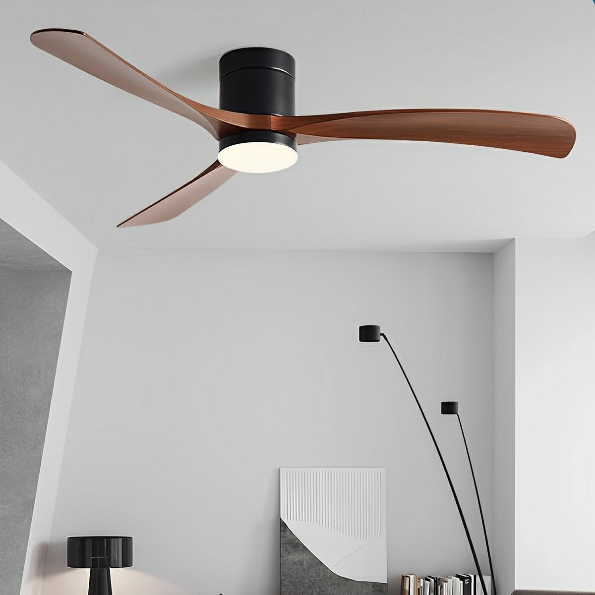 Reversible LED Ceiling Fan with Light, 6 Speeds, Quiet Motor, 3 Color Temperatures, Timer, Modern Fan for Bedroom, Living Room & Dining | Lonoma