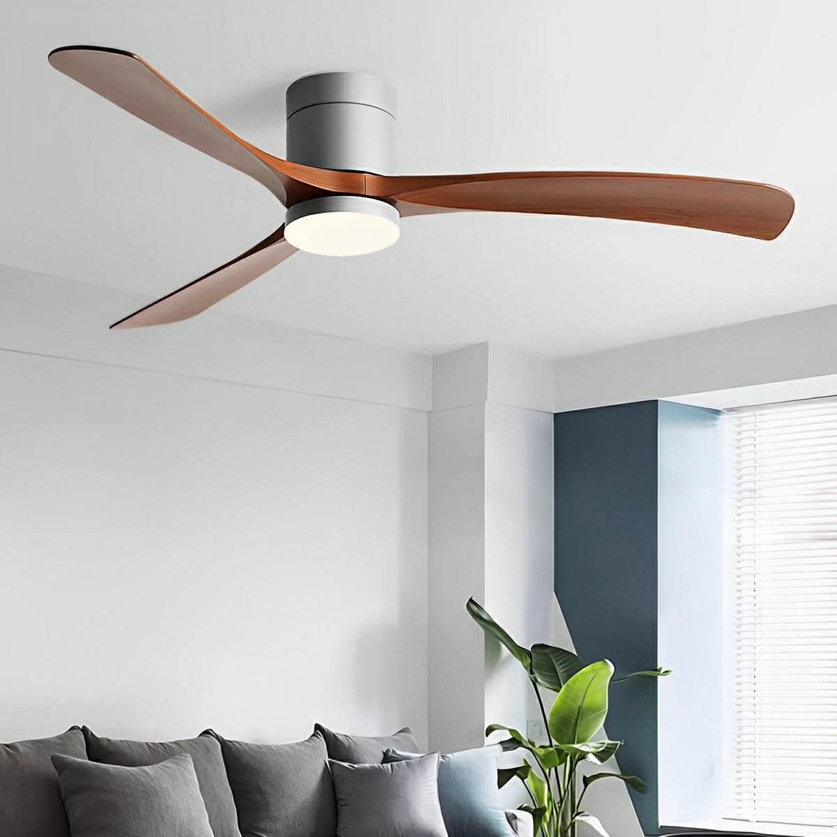 Reversible LED Ceiling Fan with Light, 6 Speeds, Quiet Motor, 3 Color Temperatures, Timer, Modern Fan for Bedroom, Living Room & Dining | Lonoma