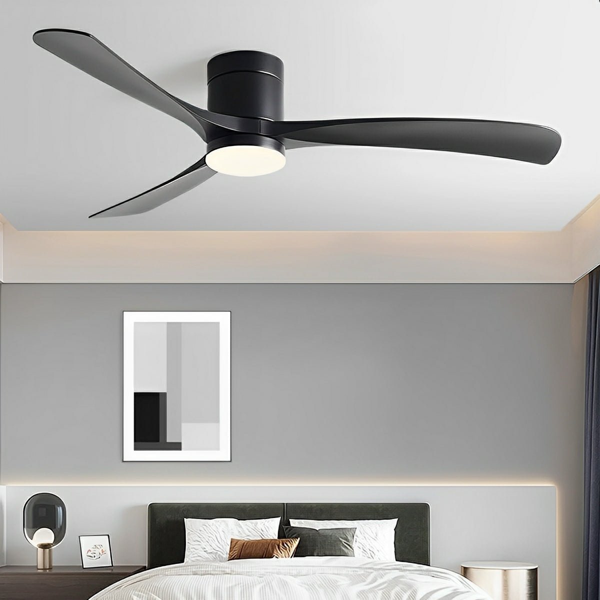 Reversible LED Ceiling Fan with Light, 6 Speeds, Quiet Motor, 3 Color Temperatures, Timer, Modern Fan for Bedroom, Living Room & Dining | Lonoma