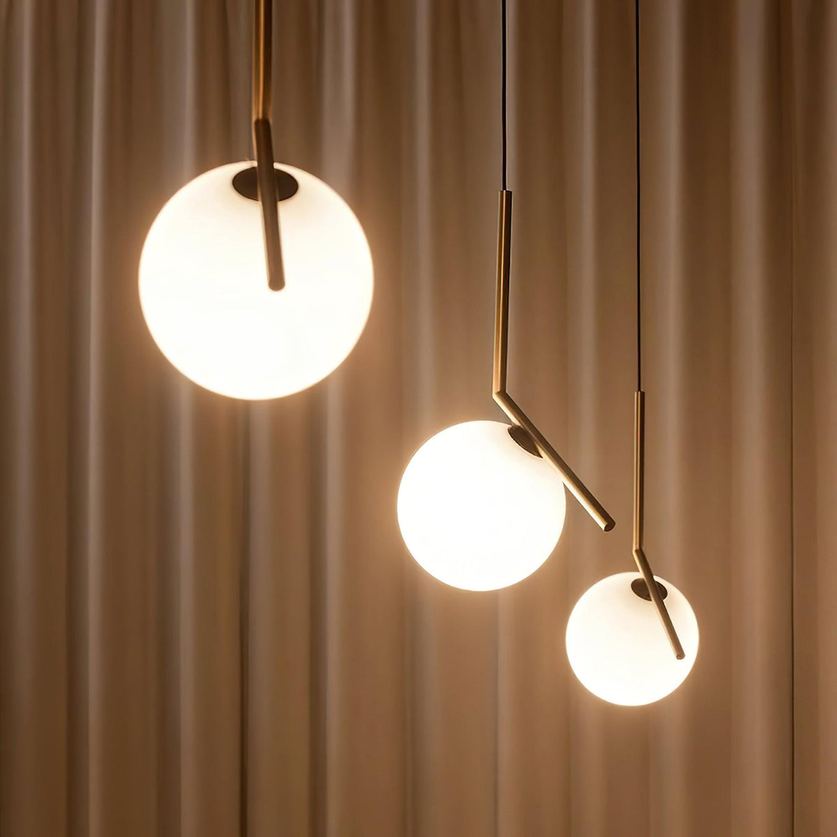 Modern Glass Pendant Light with Brass or Black Metal Frame – 8" Dome Shade, Adjustable Cord, E26 Socket for Kitchen Island, Dining Room | Lonoma