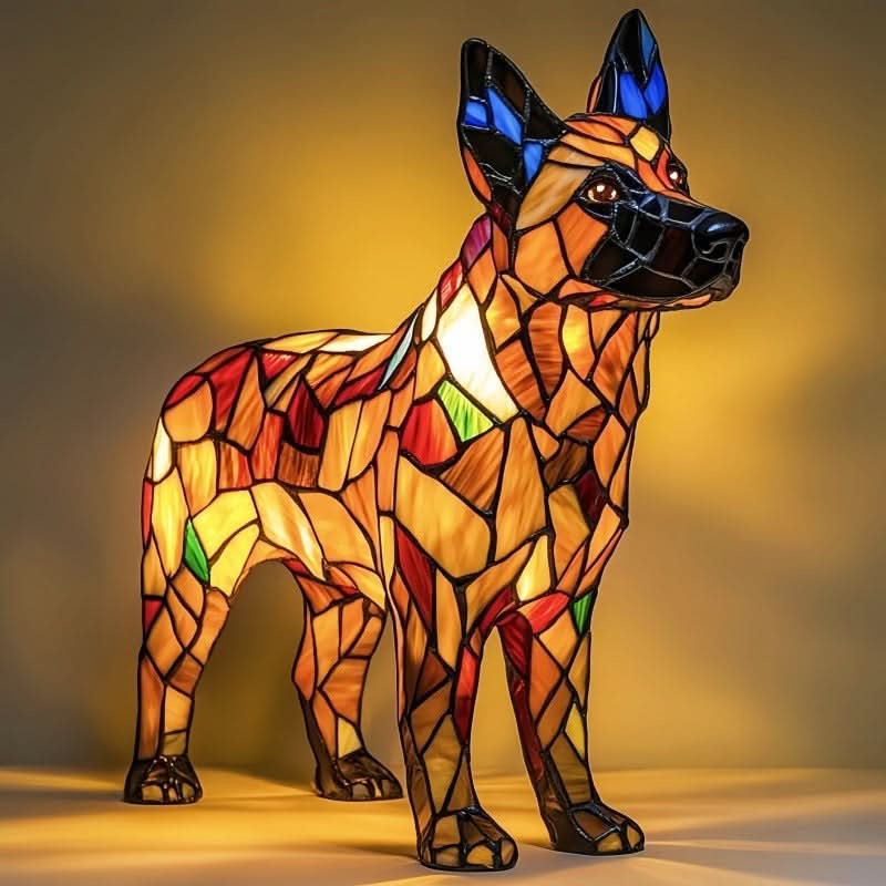 Glowing Pet Sculpture Night Light 6 Inch Warm LED Tabletop Lamp USB Powered for Dog Lovers Bedroom Nursery Nightstand Shelf Decor | Lonoma