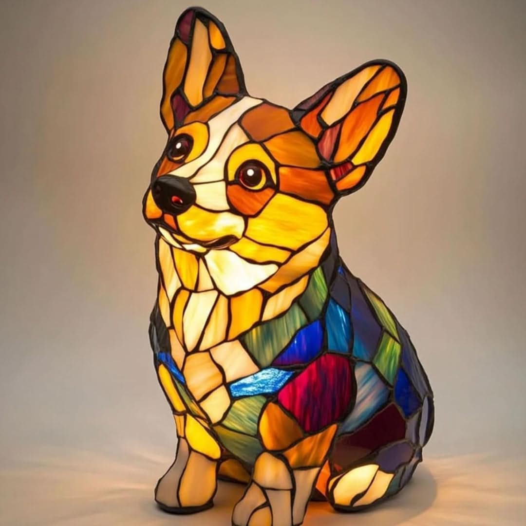 Glowing Pet Sculpture Night Light 6 Inch Warm LED Tabletop Lamp USB Powered for Dog Lovers Bedroom Nursery Nightstand Shelf Decor | Lonoma