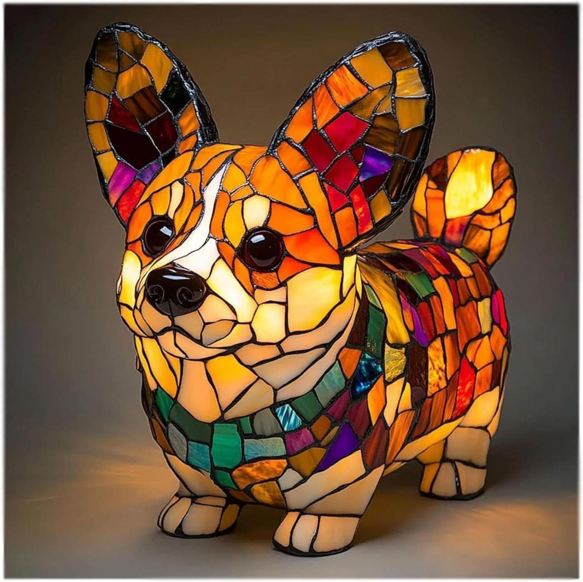 Glowing Pet Sculpture Night Light 6 Inch Warm LED Tabletop Lamp USB Powered for Dog Lovers Bedroom Nursery Nightstand Shelf Decor | Lonoma