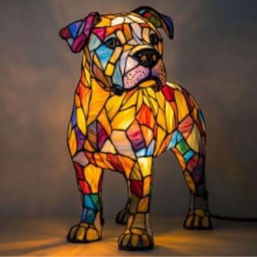 Glowing Pet Sculpture Night Light 6 Inch Warm LED Tabletop Lamp USB Powered for Dog Lovers Bedroom Nursery Nightstand Shelf Decor | Lonoma