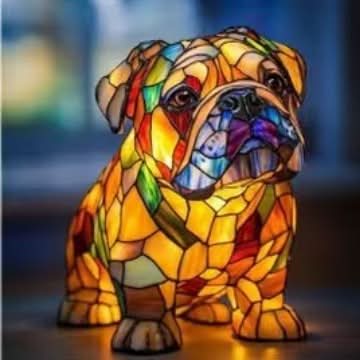 Glowing Pet Sculpture Night Light 6 Inch Warm LED Tabletop Lamp USB Powered for Dog Lovers Bedroom Nursery Nightstand Shelf Decor | Lonoma