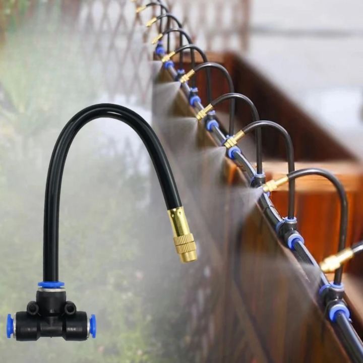 360° Drip Irrigation Kit with Brass Nozzles, 33 ft Tubing, Plant Watering System for Garden, Balcony, Raised Beds & Greenhouse | Lonoma