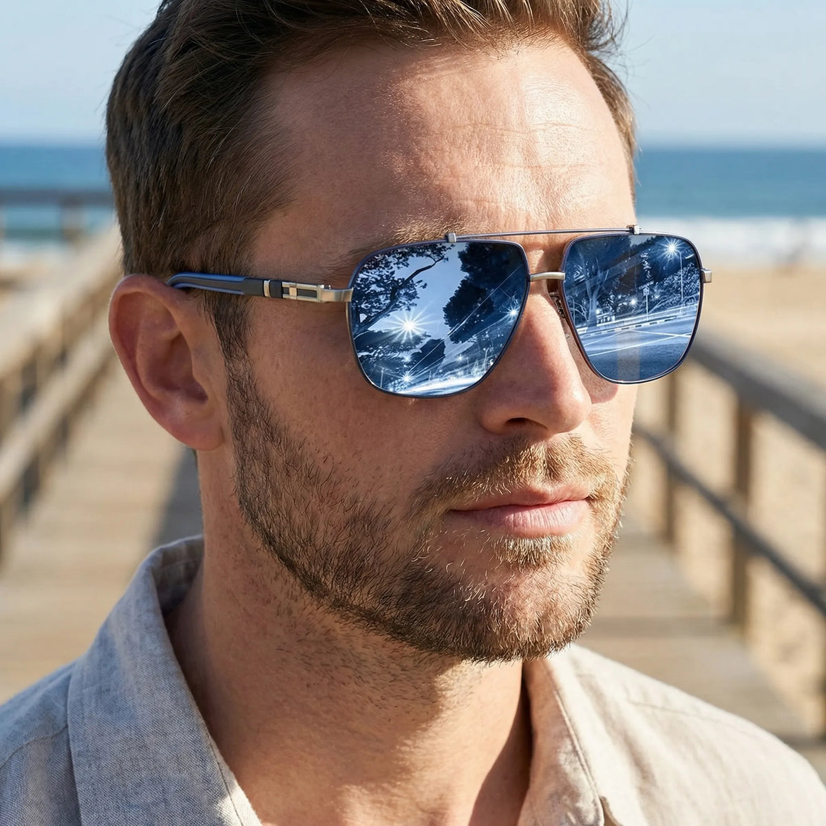 Polarized Aviator Sunglasses UV400 Lightweight Metal Frame for Men & Women, Classic Pilot Style Driving Travel Outdoor Shades | Lonoma