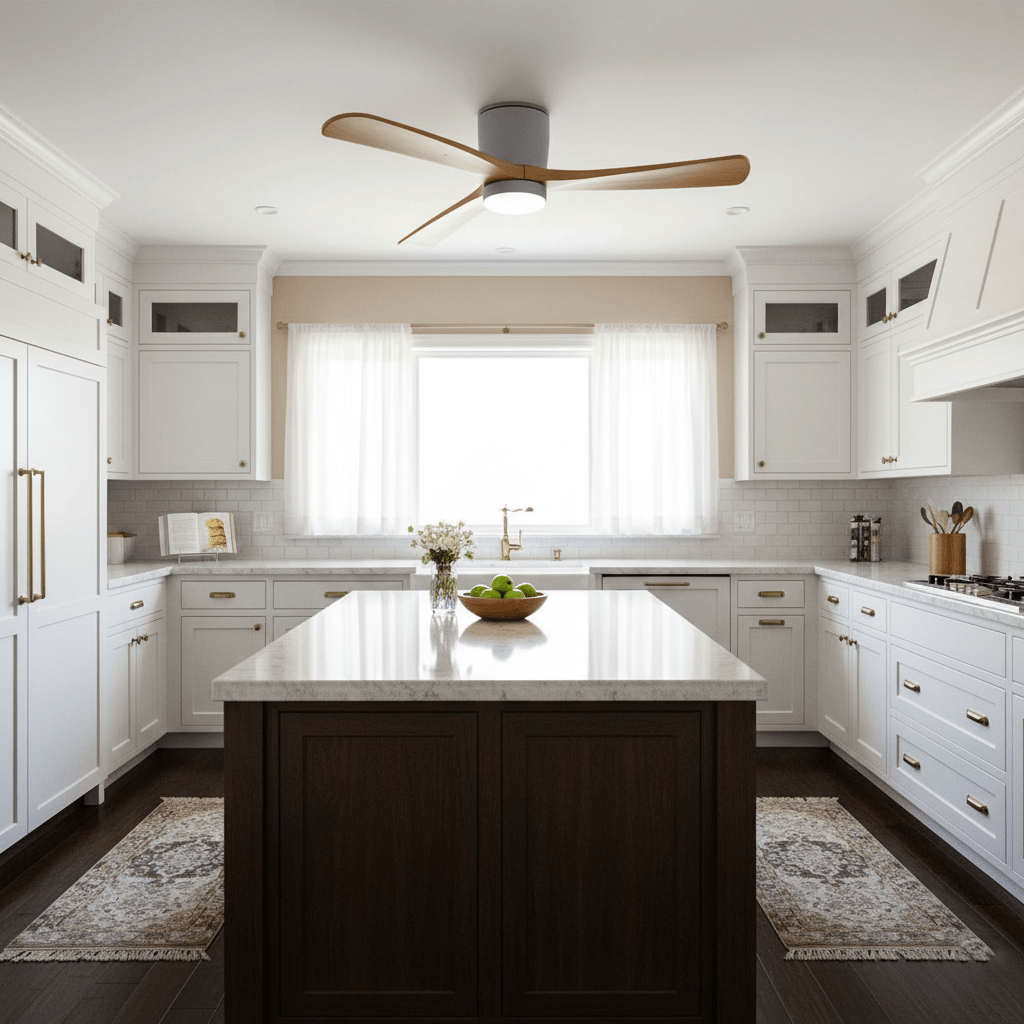 42-52 Inch Modern Ceiling Fan with Dimmable LED Light | 6-Speed Reversible DC Motor | Sycamore Wood Blades | Remote Control Included | Lonoma