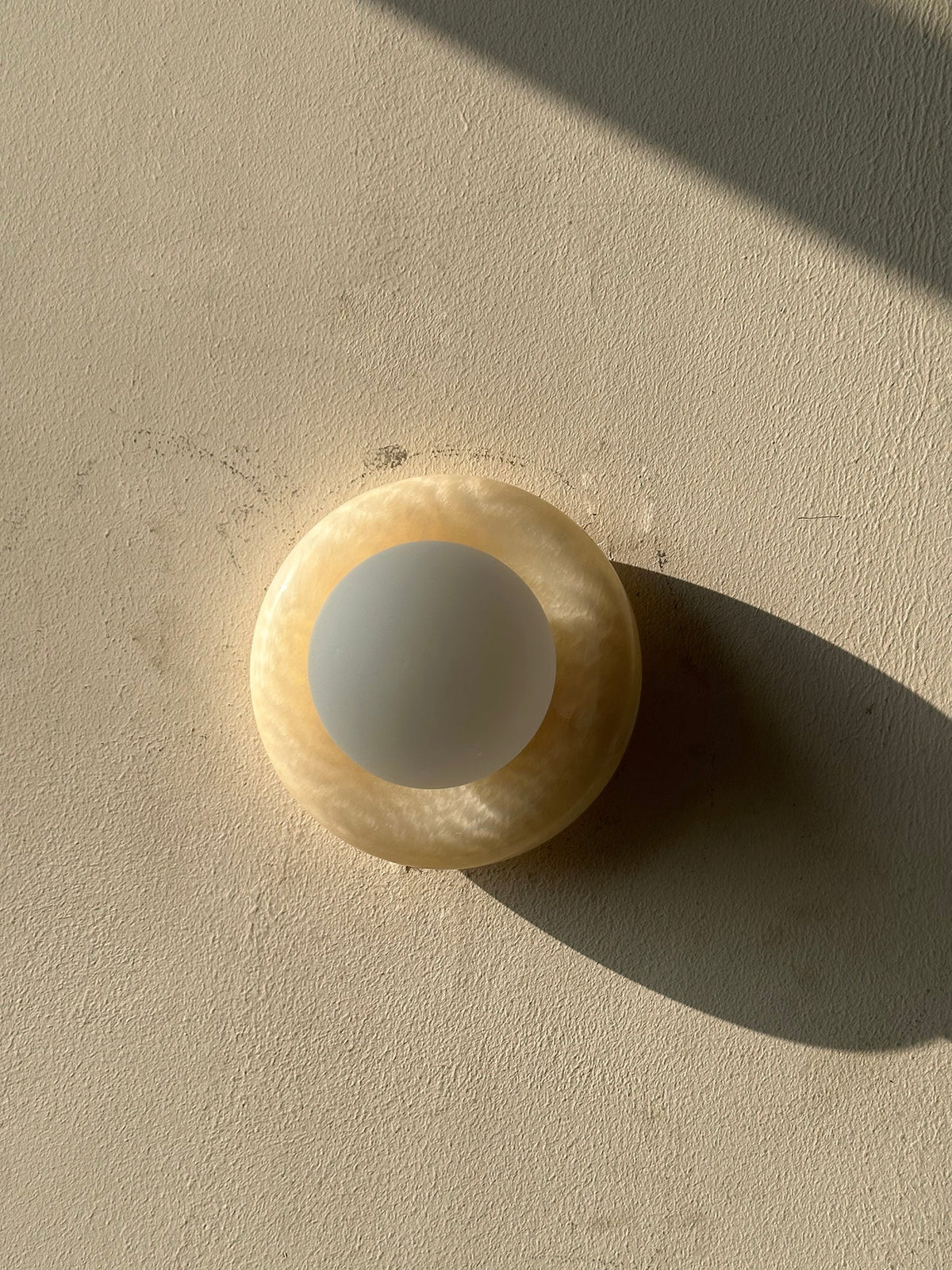 Natural Stone Wall Sconce with Glass Shade - Modern Ambient Lighting Fixture for Bedroom Hallway Entryway - G9 Socket Single-Light Design | Lonoma