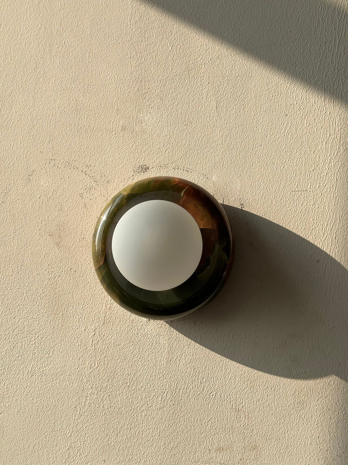 Natural Stone Wall Sconce with Glass Shade - Modern Ambient Lighting Fixture for Bedroom Hallway Entryway - G9 Socket Single-Light Design | Lonoma