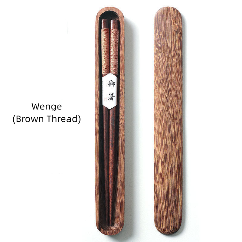 Premium Japanese Chopsticks Black Walnut Wood Handcrafted Decorative Cord Gift Box for Asian Dining Sushi Noodles Housewarming | Lonoma