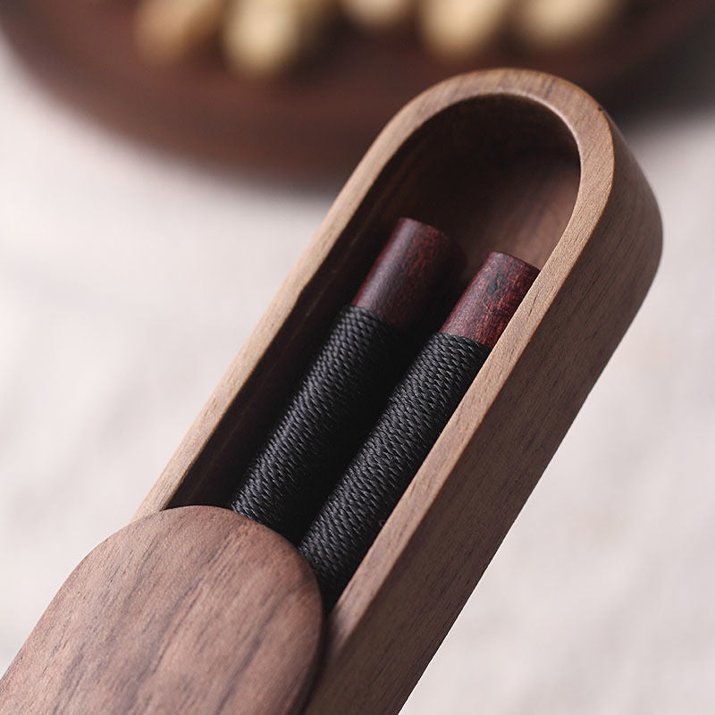 Premium Japanese Chopsticks Black Walnut Wood Handcrafted Decorative Cord Gift Box for Asian Dining Sushi Noodles Housewarming | Lonoma