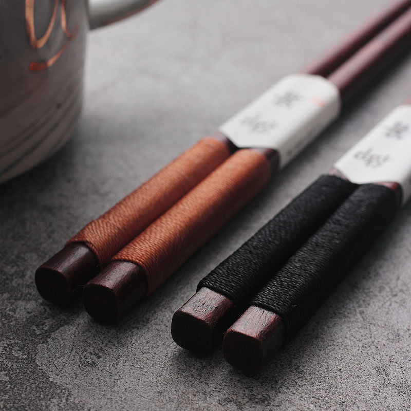 Premium Japanese Chopsticks Black Walnut Wood Handcrafted Decorative Cord Gift Box for Asian Dining Sushi Noodles Housewarming | Lonoma