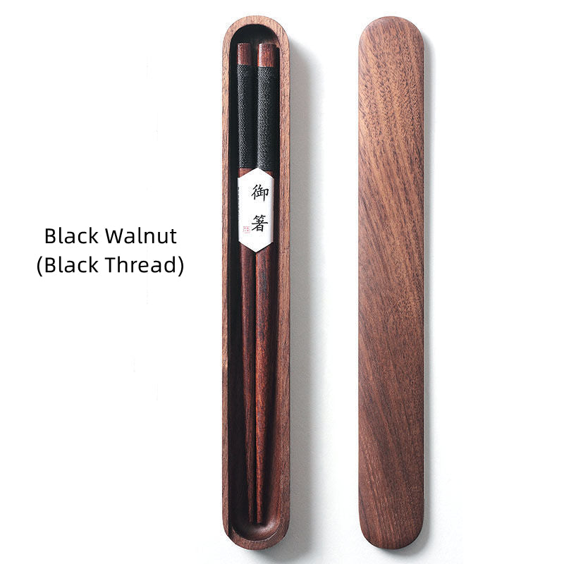 Premium Japanese Chopsticks Black Walnut Wood Handcrafted Decorative Cord Gift Box for Asian Dining Sushi Noodles Housewarming | Lonoma
