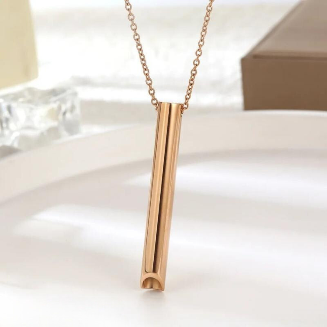 Quit Smoking Necklace Breathing Tool Stainless Steel Mindfulness Pendant for Stress Relief Nicotine Free Cessation Aid Hand to Mouth Habit | Lonoma