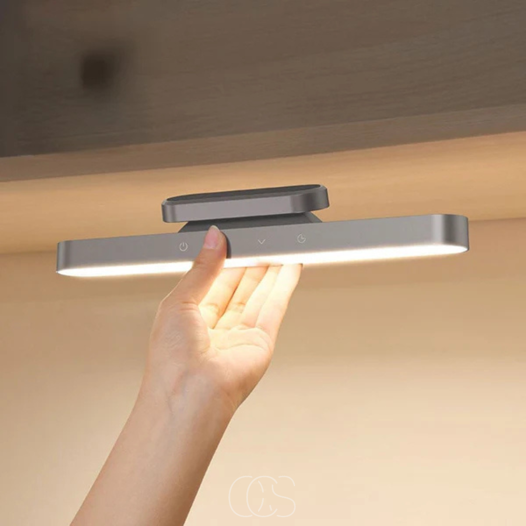 Rechargeable Magnetic LED Light Bar 12 in, Dimmable USB-C Under Cabinet Light, Gray or White, Wireless Closet, Shelf & Stair Lighting | Lonoma