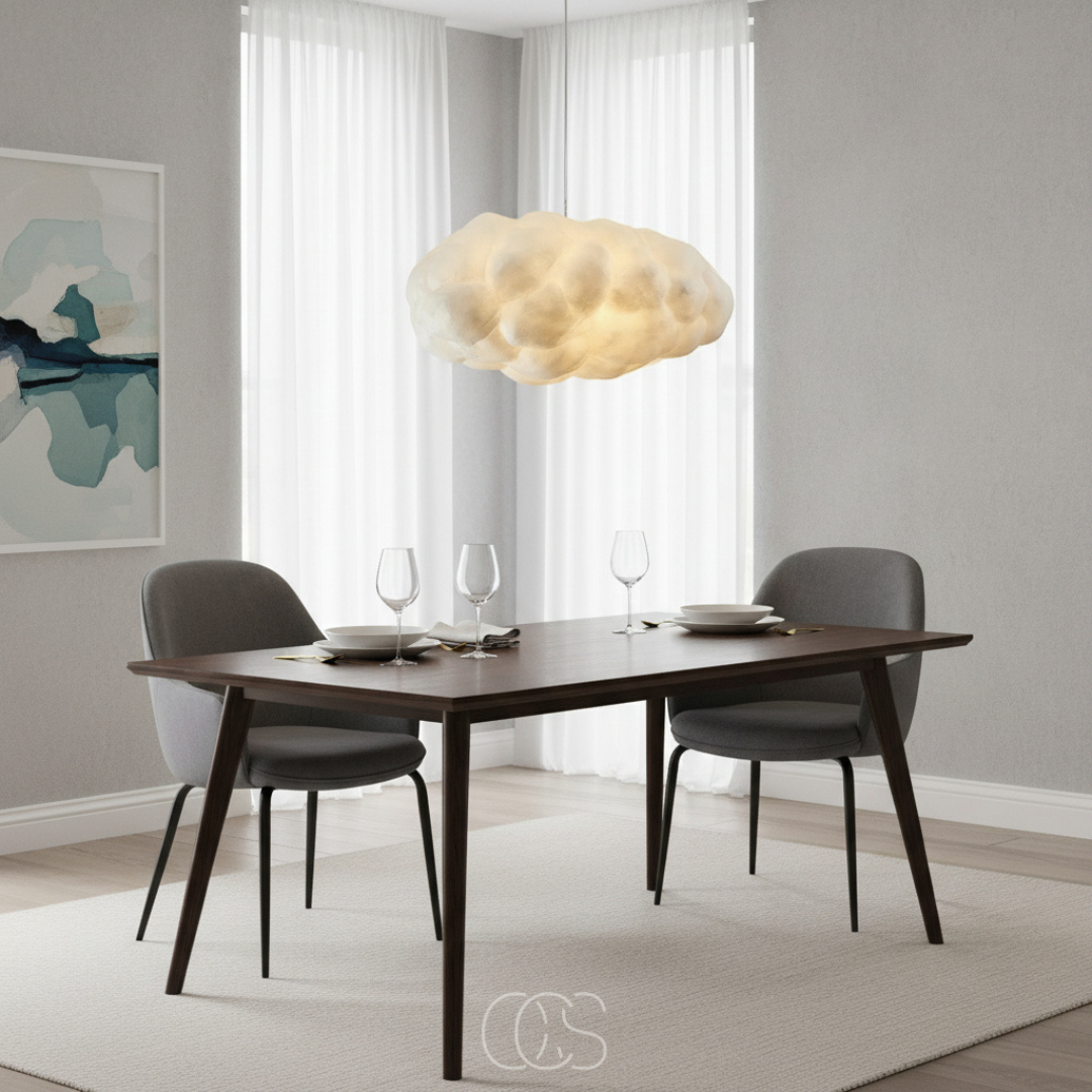 Cotton Cloud Pendant Light, White Diffused Hanging Lamp for Bedroom, Living Room & Dining Table, Soft Warm Glow Ceiling Fixture | Lonoma