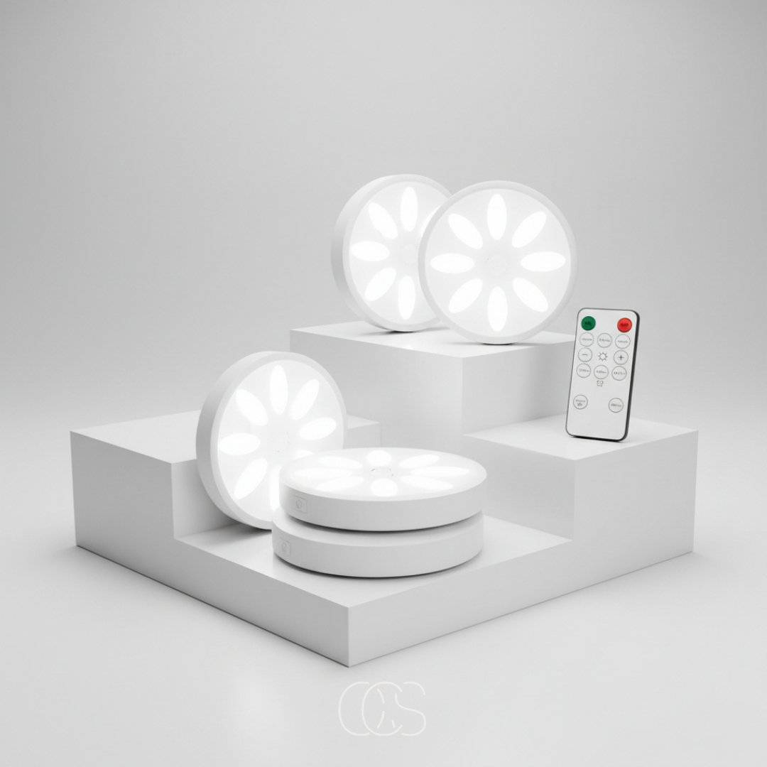 Wireless Motion Sensor LED Puck Lights 3-Pack, USB-C Rechargeable Dimmable Closet, Stair, Hallway & Garage Night Lights | Lonoma