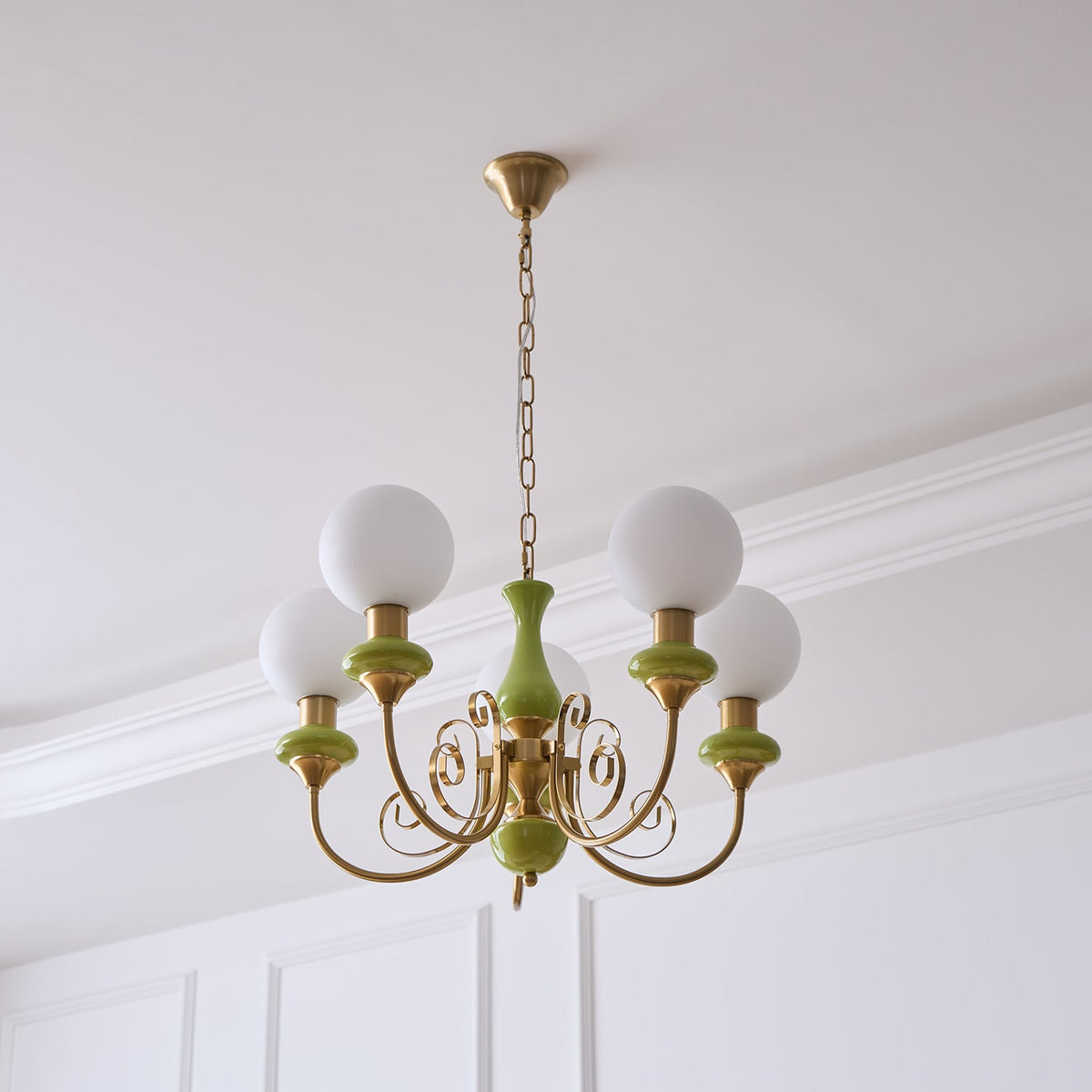 Modern Glass Sphere Pendant Chandelier with Iron Frame, Multi-Light Fixture for Dining Room, Kitchen Island Lighting, Adjustable Hanging | Lonoma