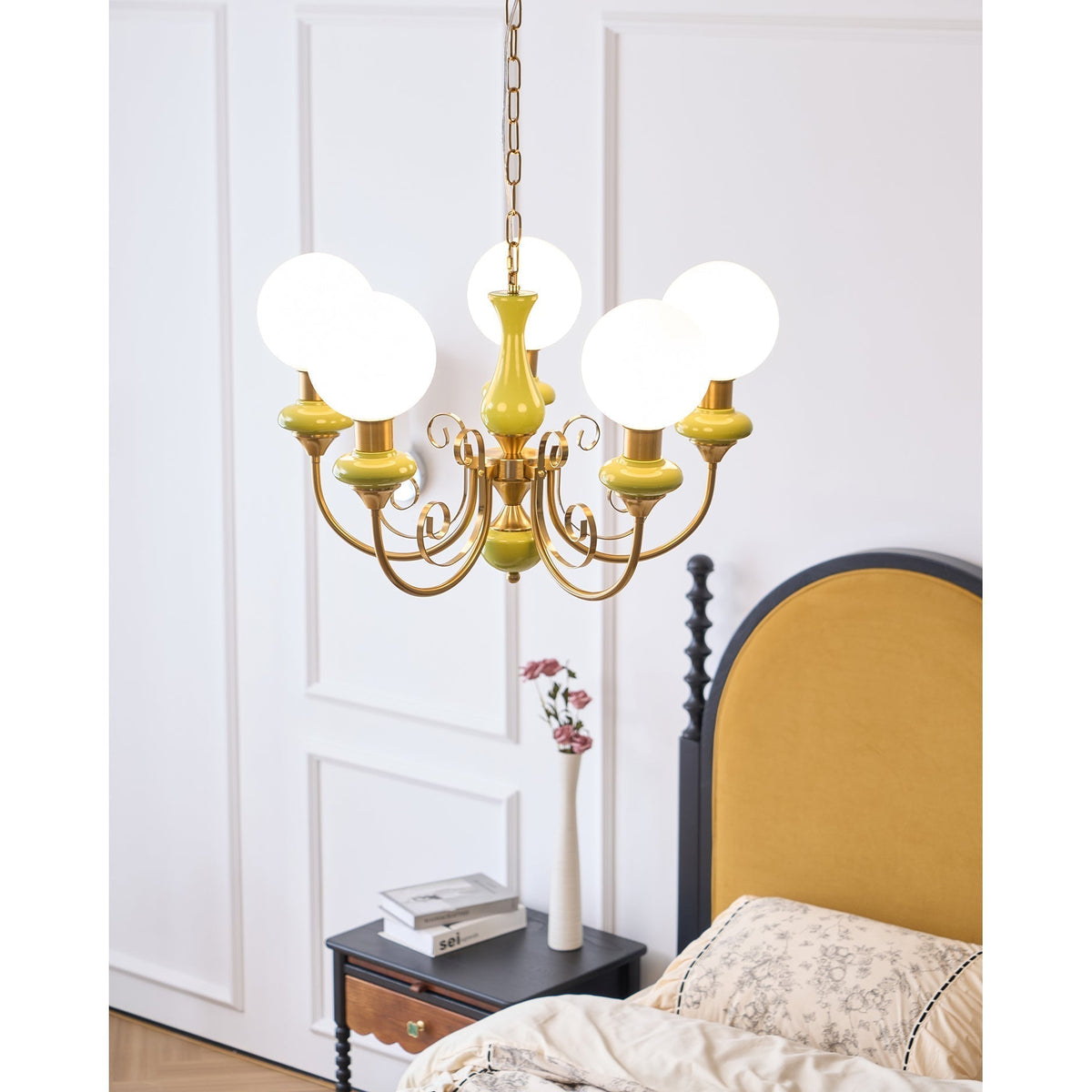 Modern Glass Sphere Pendant Chandelier with Iron Frame, Multi-Light Fixture for Dining Room, Kitchen Island Lighting, Adjustable Hanging | Lonoma