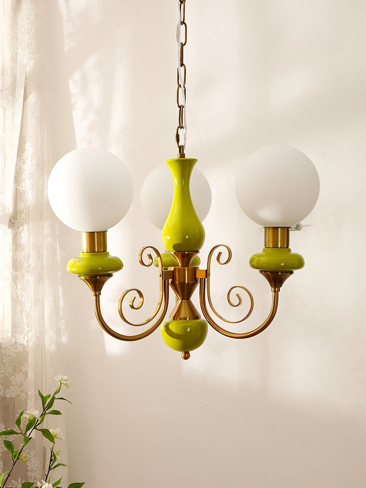 Modern Glass Sphere Pendant Chandelier with Iron Frame, Multi-Light Fixture for Dining Room, Kitchen Island Lighting, Adjustable Hanging | Lonoma