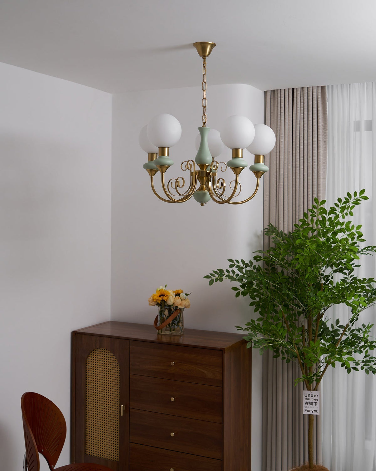 Modern Glass Sphere Pendant Chandelier with Iron Frame, Multi-Light Fixture for Dining Room, Kitchen Island Lighting, Adjustable Hanging | Lonoma