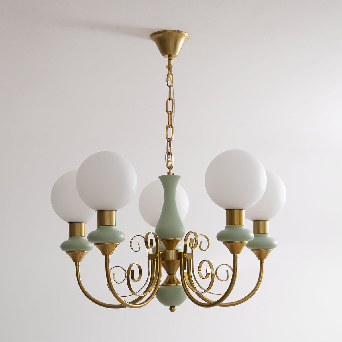 Modern Glass Sphere Pendant Chandelier with Iron Frame, Multi-Light Fixture for Dining Room, Kitchen Island Lighting, Adjustable Hanging | Lonoma