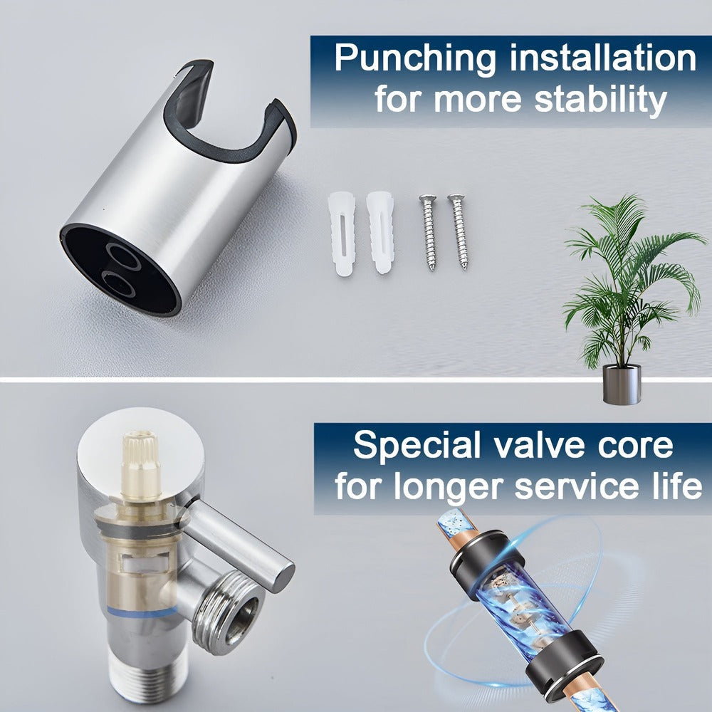 Wall Mounted Bidet Sprayer, Stainless Steel Toilet Bidet with Adjustable Water Pressure, Modern Bathroom Hygiene Spray Attachment | Lonoma